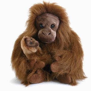 ✅Demdaco ORANGUTUAN Mommy & Baby Plush Animal